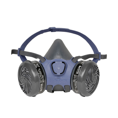 reusable half-face respirator face mask designed for paint or pesticide spray